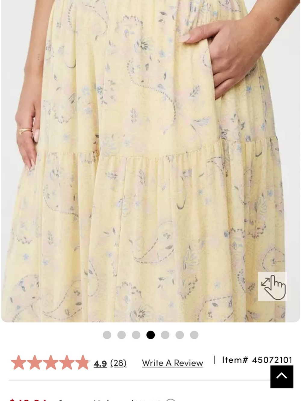 Tiered Maxi Skirt in Paisley Petal Yellow - Picture 3 of 7